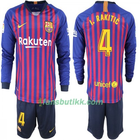 Fotballdrakt FC Barcelona I. Rakitic 4 Barn Hjemmetrøye 2018-2019 Langermet